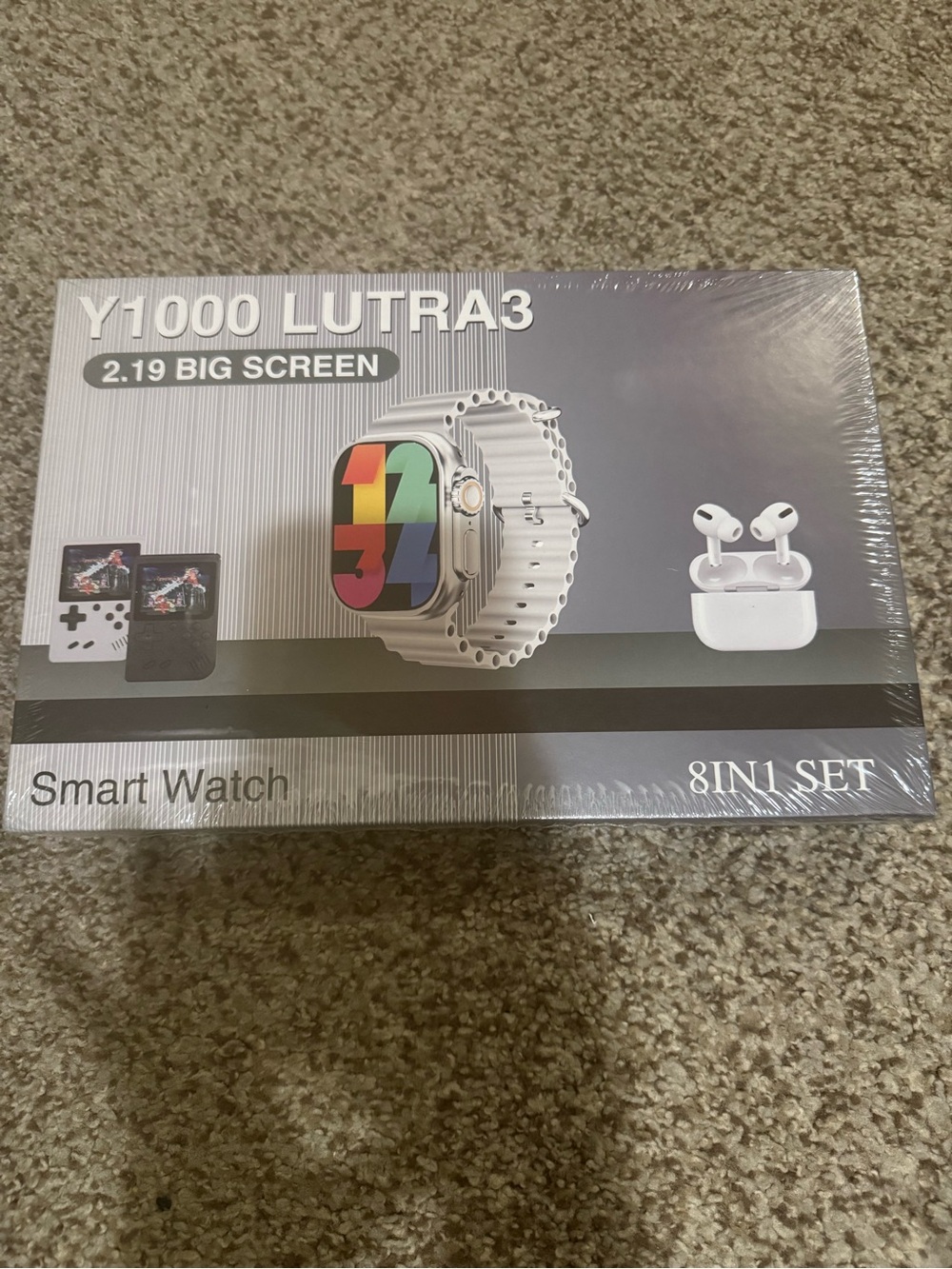 Y-1000 LUTRA3 Smart Watch 2.19" Big Screen - White.  Brand new